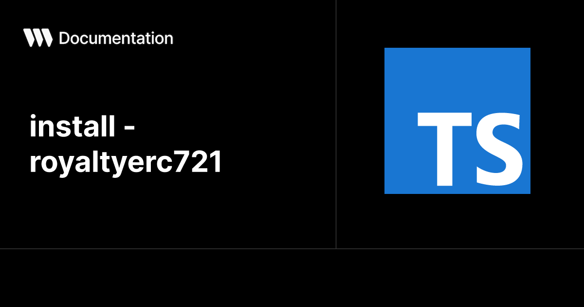 install - royaltyerc721 - TypeScript SDK