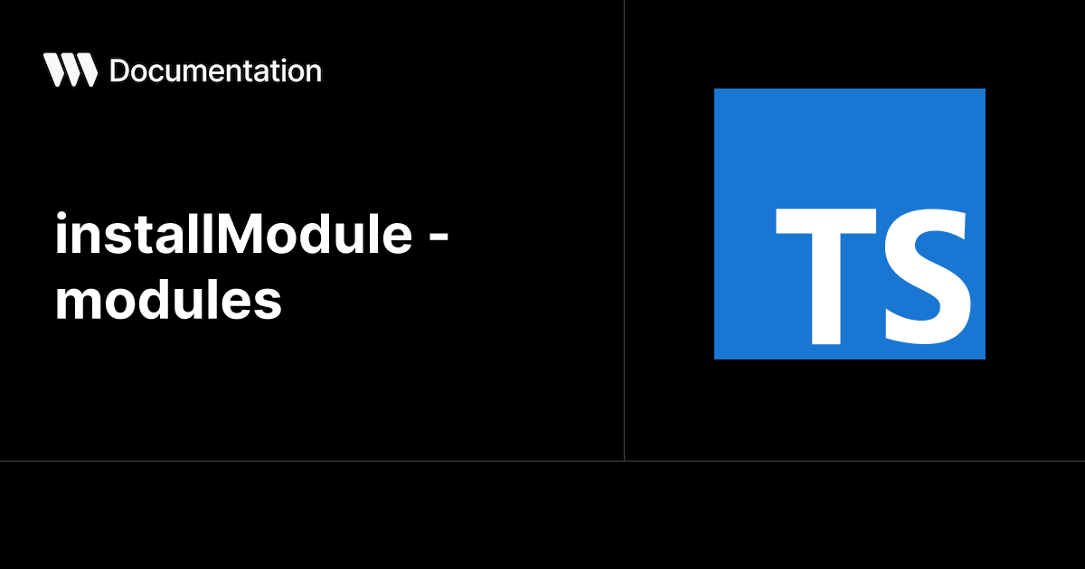 installModule - modules - TypeScript SDK